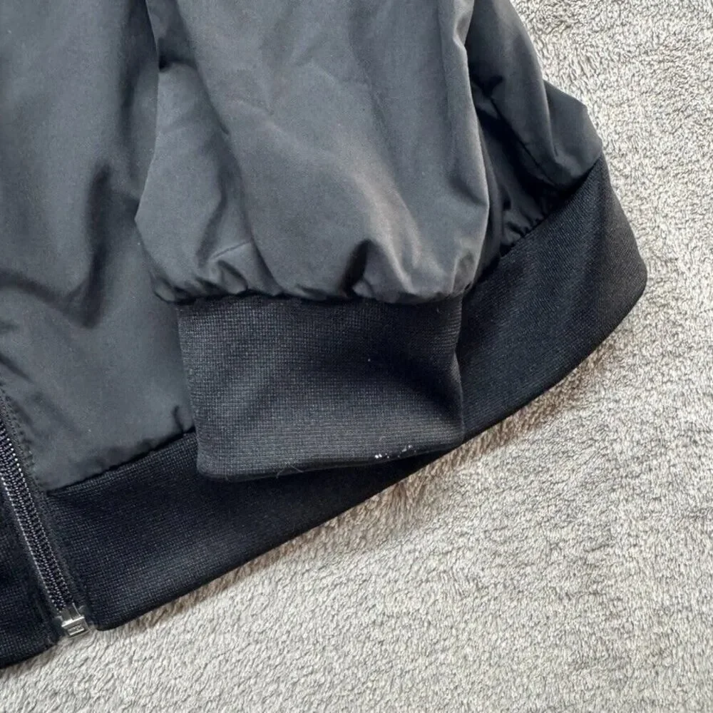 Nike Hooded Windbreaker Full‎ Zip Boys Large Black Swoosh Just Do it Patch